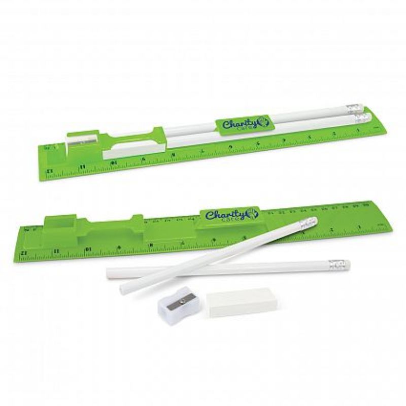 Stationery Set - Bright Green (Set of 30)