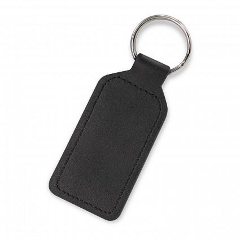 Prince Leather Key Ring  - Rectangle Black (Set of 30)