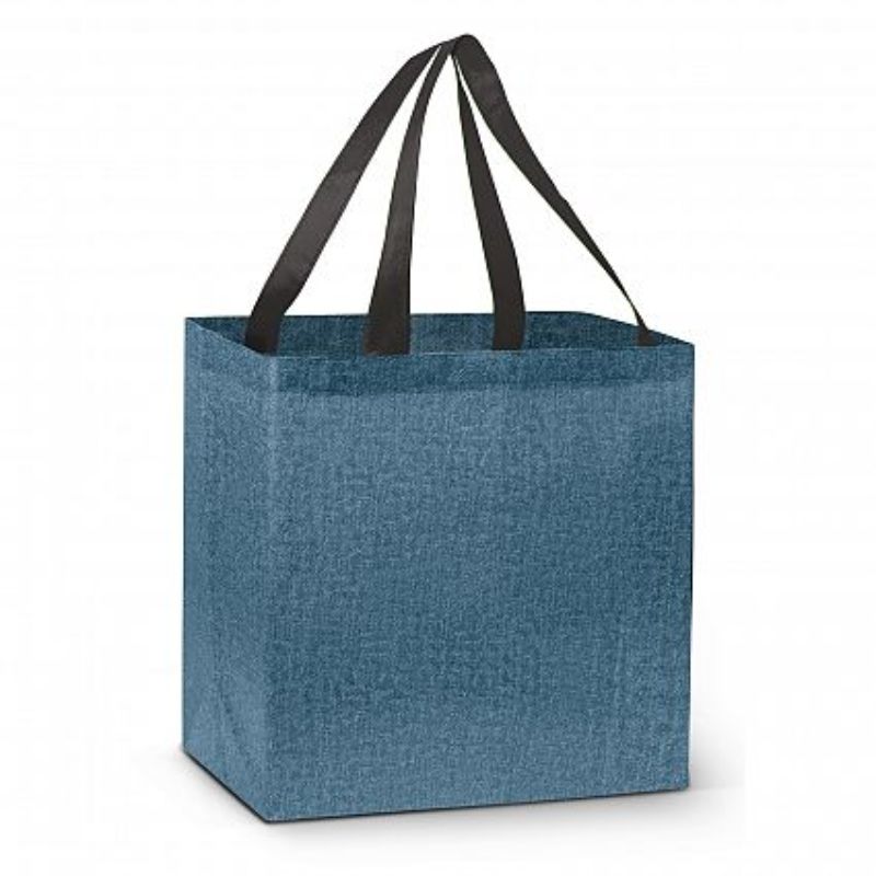 City Shopper Heather Tote Bag - Blue (Set of 30)