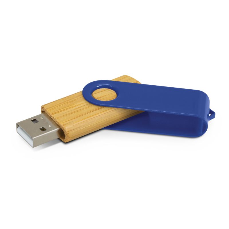Helix 4GB Bamboo Flash Drive - Dark Blue (Set of 6)