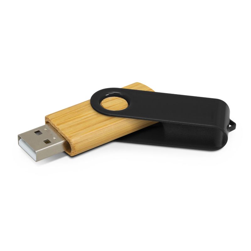 Helix 4GB Bamboo Flash Drive - Black (Set of 6)