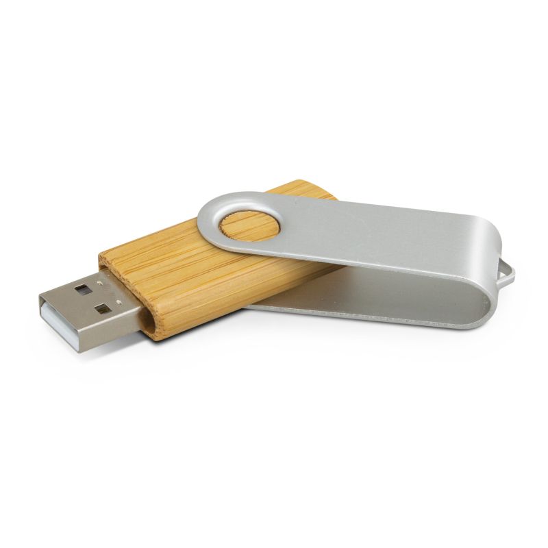 Helix 4GB Bamboo Flash Drive - Silver (Set of 6)