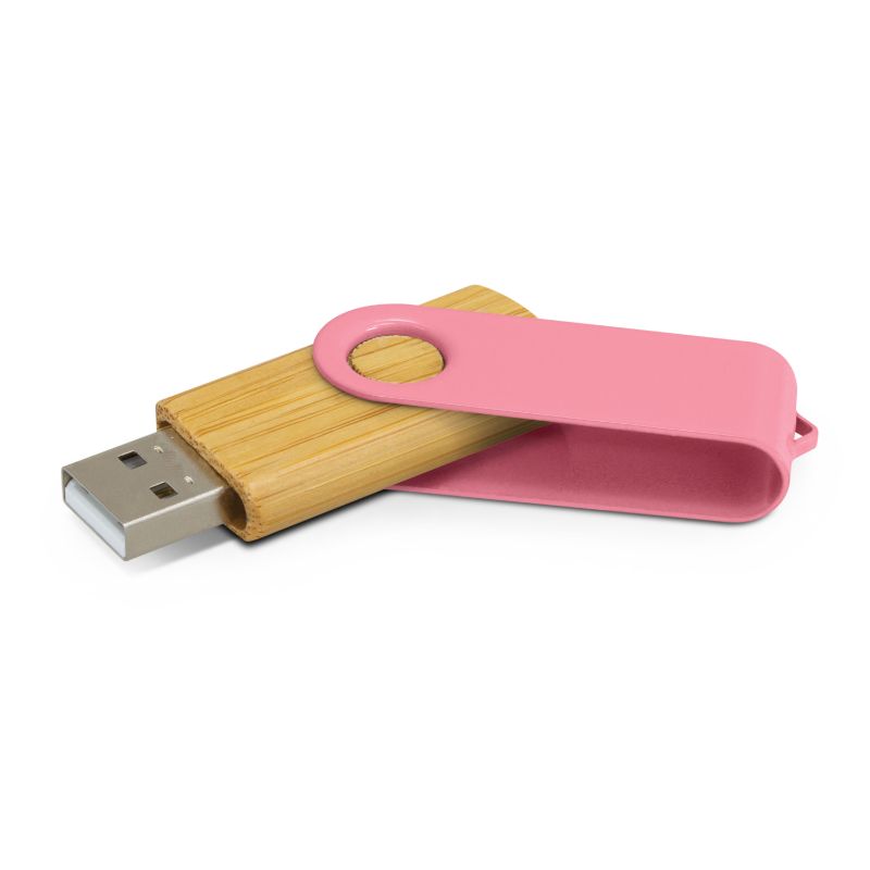 Helix 4GB Bamboo Flash Drive - Pink (Set of 6)