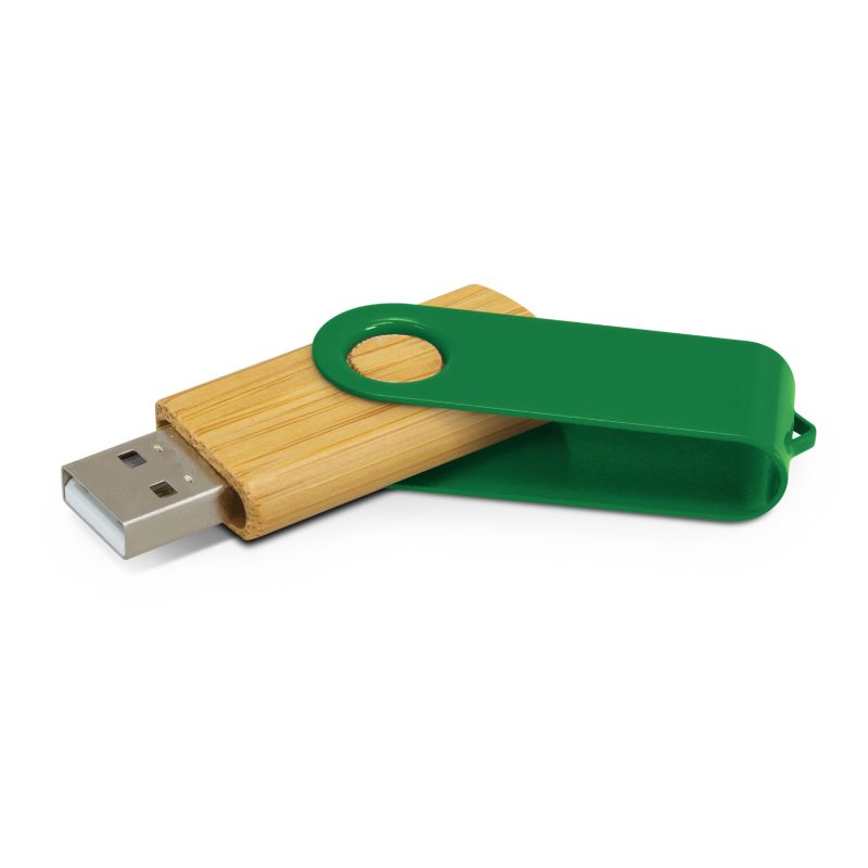 Helix 4GB Bamboo Flash Drive - Dark Green (Set of 6)