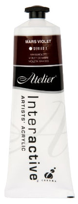 Atelier 80ml Mars Violet Acrylic Paint features vibrant color, smooth application, and excellent coverage for diverse artistic projects.