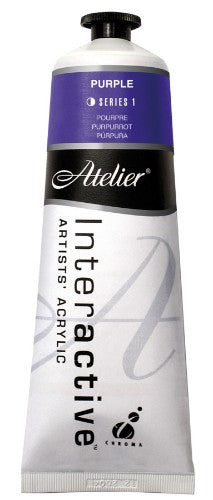 Atelier 80ml Purple Acrylic Paint, ideal for artists with vibrant hue for canvas, crafts, and home decor projects.