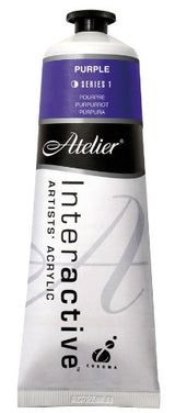 Atelier 80ml Purple Acrylic Paint, ideal for artists with vibrant hue for canvas, crafts, and home decor projects.