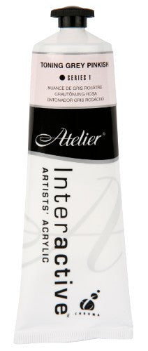 Atelier 80ml Toning Grey Pinkish acrylic paint for smooth blends and vibrant textures, ideal for all artists.