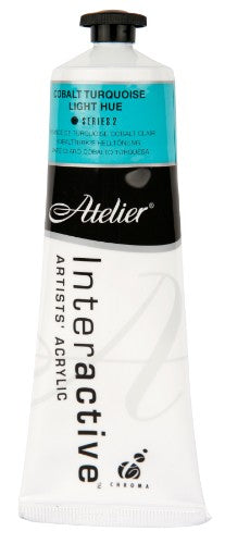 Atelier 80ml Acrylic Paint in Cobalt Turquoise Light offers vibrant color and excellent blending for artistic expression.