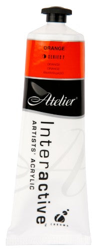 Vibrant 80ml orange acrylic paint for artists, ideal for blending and varied techniques, crafted in Australia.