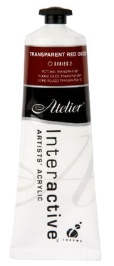 Atelier 80ml Transparent Red Oxide acrylic paint for vibrant, long-lasting art, ideal for blending and layering.