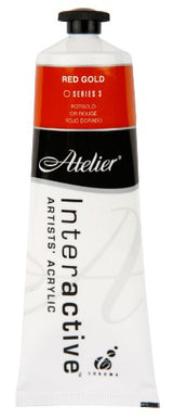 Atelier 80ml Acrylic Paint in Red Gold, offering rich luminosity and extended workability for artistic techniques.