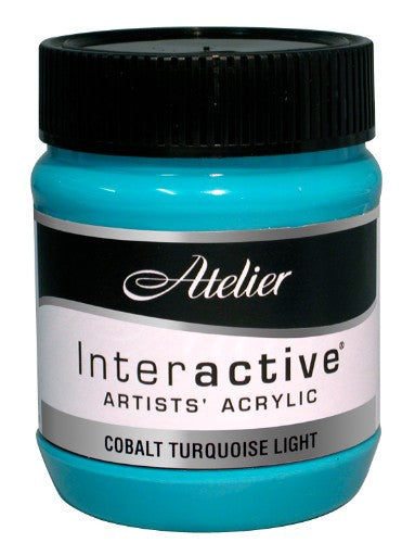 Atelier 250ml Cobalt Turquoise Light Acrylic Paint, vibrant color for versatile artistic expression and superior coverage.