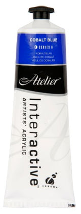 Atelier 80ml Cobalt Blue Acrylic Paint for vibrant artworks, ideal for blending, layering, and versatile techniques.