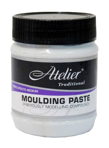 Atelier Moulding Paste 250ml for adding texture and dimension to artwork, compatible with acrylic paints for versatile techniques.