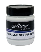 Atelier Regular Gel (Gloss) 250ml enhances acrylic art with a glossy finish, offering versatile mixing and controlled drying options.