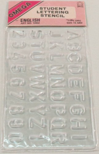Artist Stencil - Omega 15mm Letter Stencil