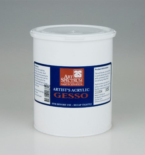 Artist Primer - As Artists Gesso 1 Ltr for smooth surface preparation, ensuring paint adherence and vibrant, lasting artwork.