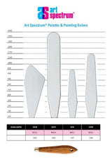 As Palette Knife 1000 with ergonomic olive wood handle and flexible steel blade, perfect for artists seeking precision and elegance.