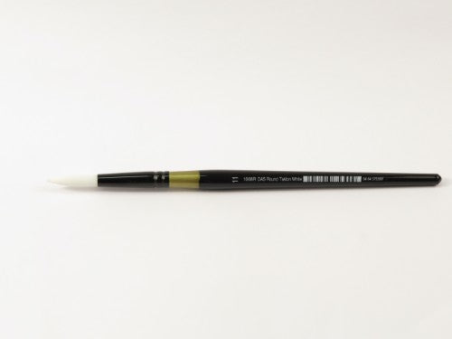 Das S1008r Taklon Round #11 brush with golden nylon bristles for precise painting in watercolor, acrylic, and oil.