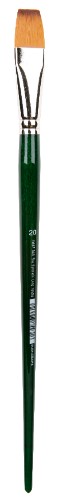 Das S1068f synthetic flat artist brush #20, perfect for sharp lines and large strokes in acrylics and watercolors.