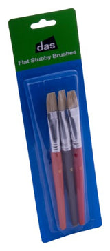 Artist Brush Set - Das 579cs Set Of 3 Flat Bristle Brushes