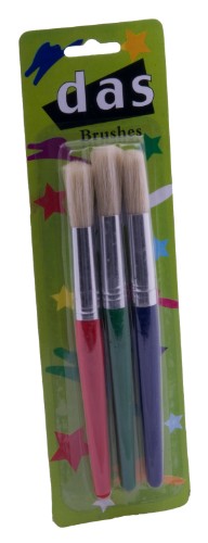 Artist Brush Set - Das 582cs Set Of 3 Rnd Bristle Brushes