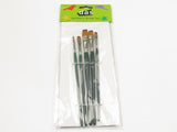 Set of 5 flat synthetic brushes for artists, offering smooth application for acrylics, watercolors, and oil paints.