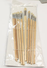 Das 579 Hog Bristle Flat Artist Brush Set of 12, ideal for oil, acrylic, and watercolor painting with durable bristles.