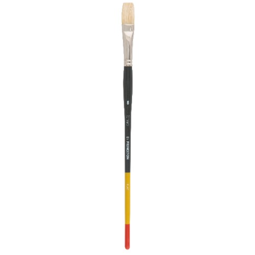 Flat synthetic brush for smooth strokes in watercolor, acrylic, and oil painting, ideal for all artists.