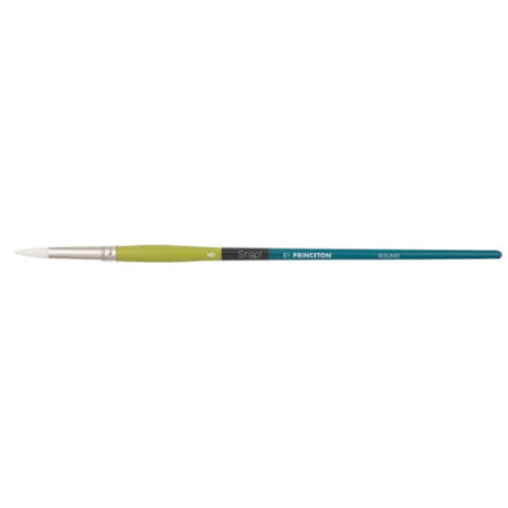 White Taklon Round 6 artist brush for detailing, bold strokes, and comfortable handling in various paints.