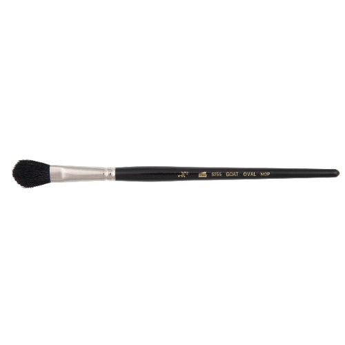 Artist Brush S755: Black goat hair oval mop for precise watercolor and acrylic techniques, versatile for washes and details.