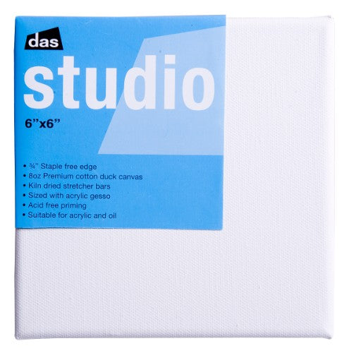 Das Studio 6x6 canvas, crafted with premium cotton, ideal for acrylic, oil, and mixed media painting techniques.