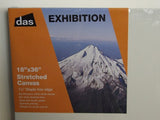 Das Exhibition 1.5 Canvas, 18x36 inches, made from 100% cotton, ideal for oils and acrylics, with a durable wooden frame.