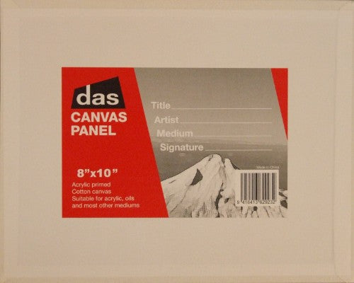 Das Canvas Panel 8x10 inches, premium acrylic primed cotton surface for vibrant oil and acrylic painting.