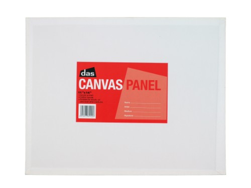 Das Canvas Panel 11x14, 100% cotton, ideal for oil, acrylic, and mixed media artwork with smooth texture and stable backing.