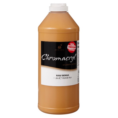 Vibrant Raw Sienna acrylic paint by Chromacryl, ideal for artists with its smooth texture and quick-drying formula.