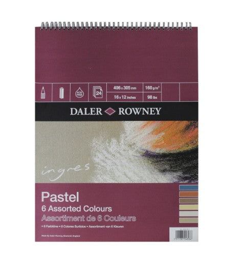 Craft Paper Pad - Ingres Pastel Spiral 6ass 160g 16x12