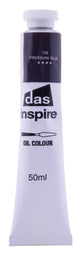 50ml tube of Das Inspire Oil Paint in Prussian Blue, featuring rich pigmentation and smooth consistency for versatile art applications.