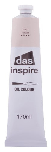 170ml tube of Das Inspire Oil Paint in Flesh, ideal for vibrant portrait painting and figure studies.