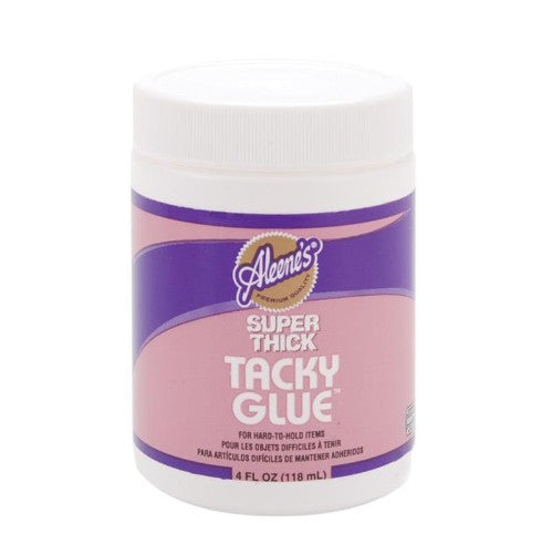 Aleene's 10-1 Tacky Glue in 4oz bottle for versatile, strong, and flexible bonding of paper, fabric, foam, and wood.