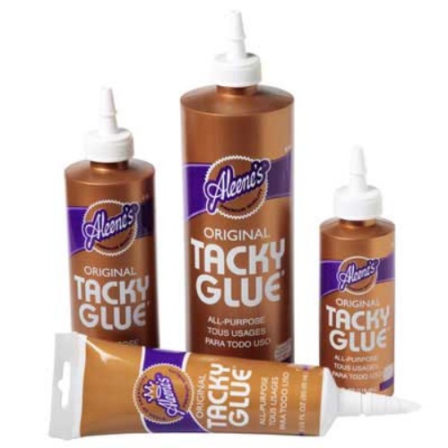 Aleene's 8oz Tacky Glue: clear-drying, thick formula adhesive ideal for crafts, scrapbooking, and safe for children's projects.