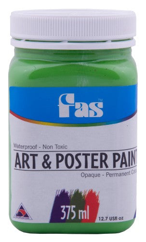 Fas A&P 375ml Leaf non-toxic art paint in vibrant colors, perfect for smooth application and waterproof projects.