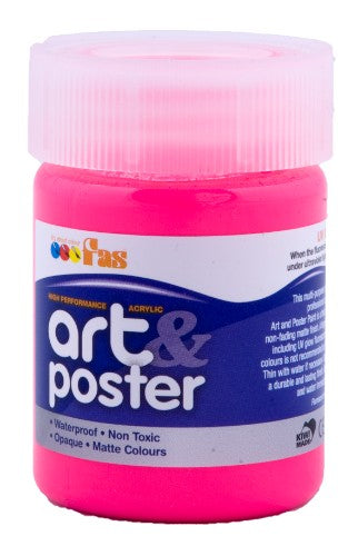 Fas A&P 75ml Fluo Pink paint in vibrant hue, ideal for diverse artistic projects with water-based, quick-drying, and lightfast features.