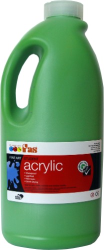 Acrylic Paint - Fas Student Acrylic 2ltr Green Light