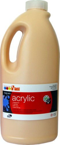 2L tub of Fas Student Acrylic Paint in Flesh Tint for creating lifelike skin tones and vibrant artworks.