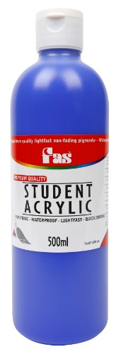 Fas Student Acrylic 500ml in Warm Blue, vibrant non-toxic paint for versatile artistic projects, quick-drying and easy to mix.