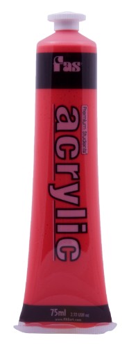 Fas Student Acrylic Paint 75ml in vibrant Warm Red, perfect for artists of all ages, ideal for bold artistic projects.