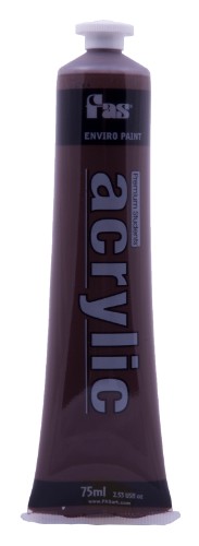 75ml tube of Burnt Umber acrylic paint for artists, featuring rich tones and rapid-drying, non-toxic formula.