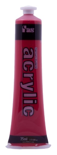 75ml tube of Fas Student Acrylic in vibrant Cool Red, ideal for students and artists for versatile painting projects.